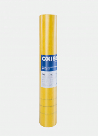 Сетка стеклотканевая фасадная OXISS/IZOWAY ЖЁЛТАЯ 145г/м2 (5х5) 50м2