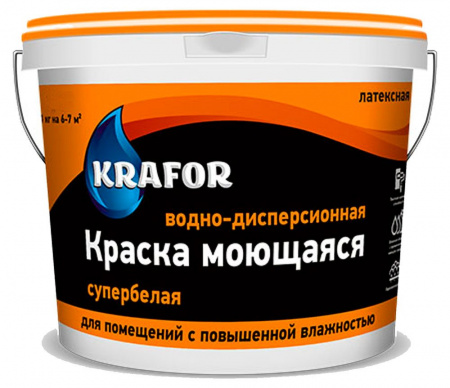 KRAFOR краска моющаяся 14 кг. (ОРАНЖ.)