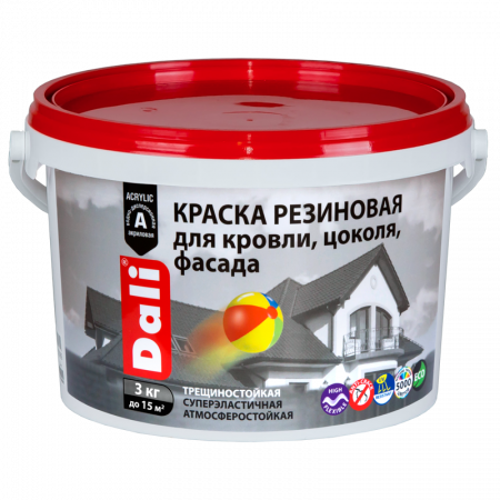 Краска резиновая DALI серая 3 кг
