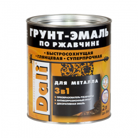 Грунт-эмаль по ржавчине 3в1 DALI 2л синяя (20475)