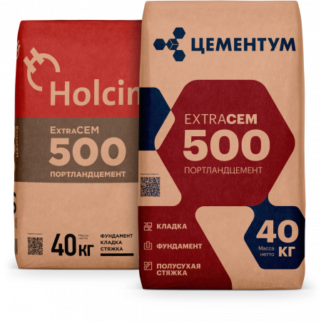  Цемент М500 ЦЕМЕНТУМ  (ХОЛСИМ) 40кг (35), ЦЕМ II/А-И 42,5Б ГОСТ 31108-2020